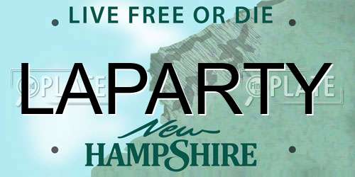 LAPARTY New Hampshire License Plate