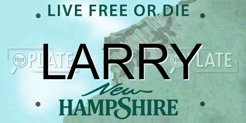 LARRY New Hampshire License Plate