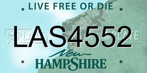LAS4552 New Hampshire License Plate