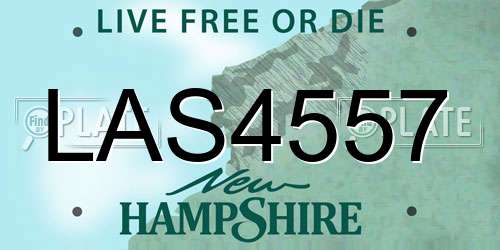 LAS4557 New Hampshire License Plate