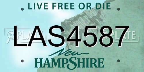 LAS4587 New Hampshire License Plate