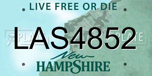 LAS4852 New Hampshire License Plate