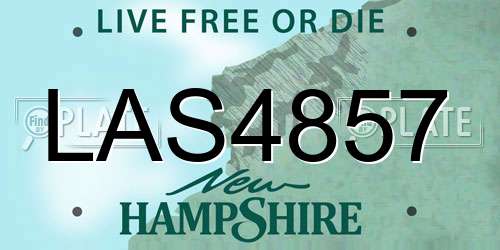 LAS4857 New Hampshire License Plate