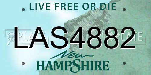 LAS4882 New Hampshire License Plate