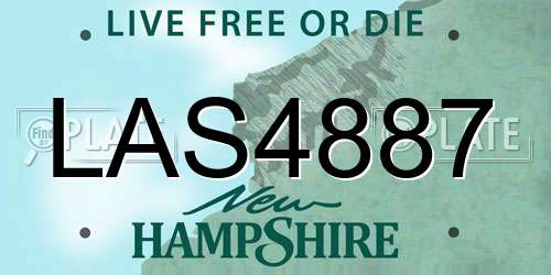 LAS4887 New Hampshire License Plate