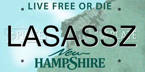 LASASSZ New Hampshire License Plate