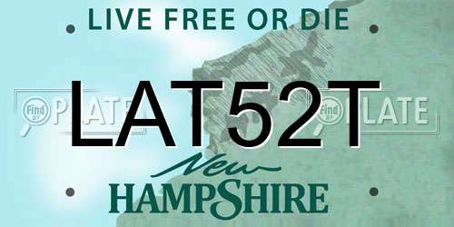 LAT52T New Hampshire License Plate