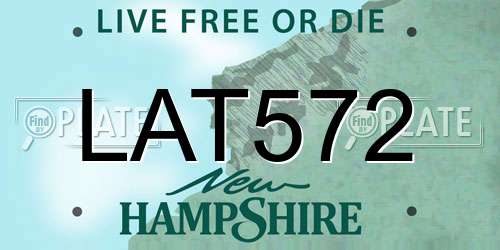 LAT572 New Hampshire License Plate