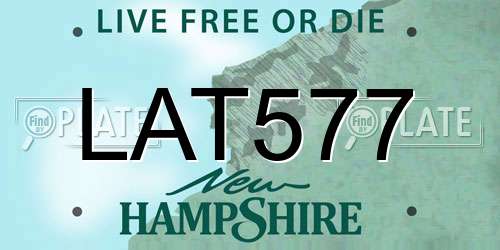 LAT577 New Hampshire License Plate