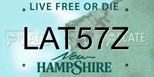 LAT57Z New Hampshire License Plate
