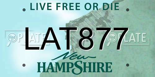LAT877 New Hampshire License Plate