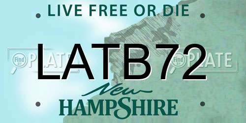 LATB72 New Hampshire License Plate