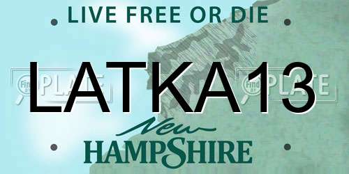 LATKA13 New Hampshire License Plate