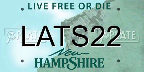 LATS22 New Hampshire License Plate