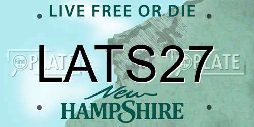 LATS27 New Hampshire License Plate