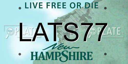 LATS77 New Hampshire License Plate