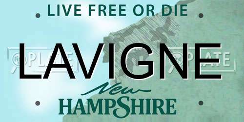 LAVIGNE New Hampshire License Plate