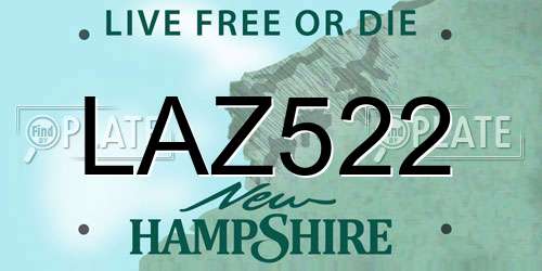 LAZ522 New Hampshire License Plate