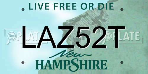 LAZ52T New Hampshire License Plate