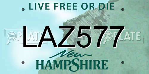 LAZ577 New Hampshire License Plate