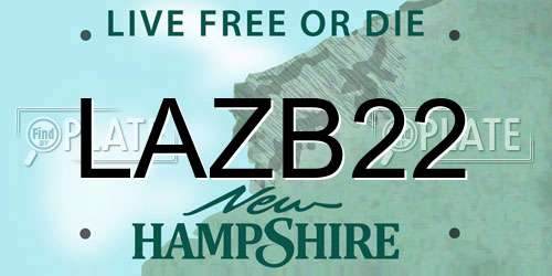 LAZB22 New Hampshire License Plate