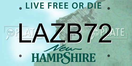 LAZB72 New Hampshire License Plate