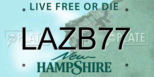 LAZB77 New Hampshire License Plate