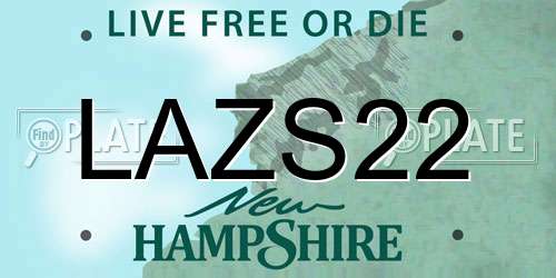 LAZS22 New Hampshire License Plate