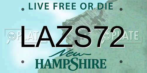 LAZS72 New Hampshire License Plate