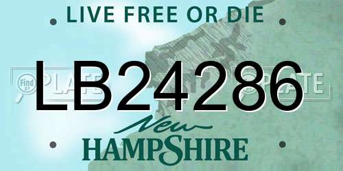 LB24286 New Hampshire License Plate