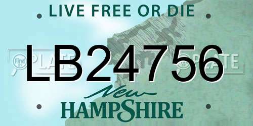 LB24756 New Hampshire License Plate