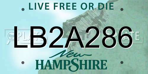 LB2A286 New Hampshire License Plate