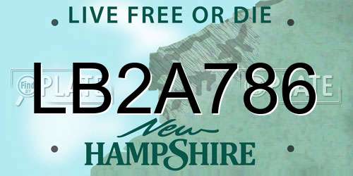 LB2A786 New Hampshire License Plate