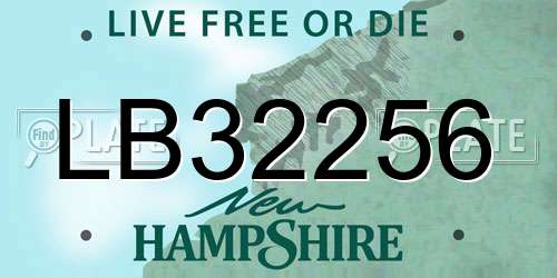 LB32256 New Hampshire License Plate