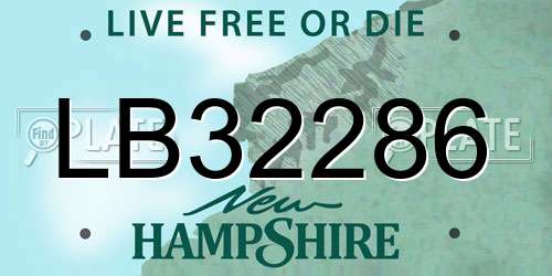 LB32286 New Hampshire License Plate