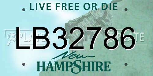 LB32786 New Hampshire License Plate