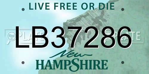 LB37286 New Hampshire License Plate