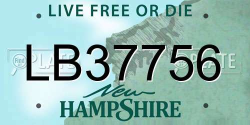 LB37756 New Hampshire License Plate