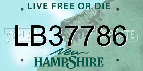 LB37786 New Hampshire License Plate