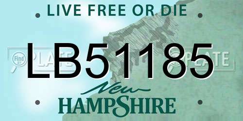 LB51185 New Hampshire License Plate
