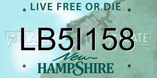 LB5I158 New Hampshire License Plate