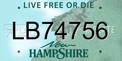 LB74756 New Hampshire License Plate