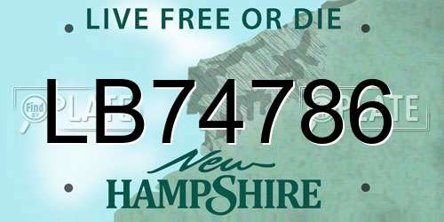 LB74786 New Hampshire License Plate