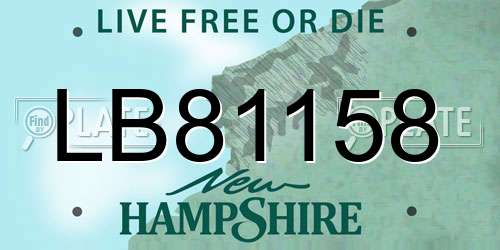 LB81158 New Hampshire License Plate