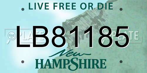 LB81185 New Hampshire License Plate