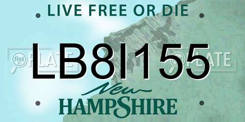 LB8I155 New Hampshire License Plate