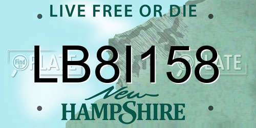 LB8I158 New Hampshire License Plate