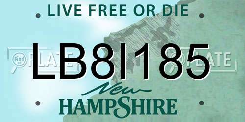 LB8I185 New Hampshire License Plate