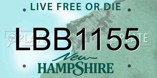 LBB1155 New Hampshire License Plate