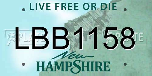 LBB1158 New Hampshire License Plate